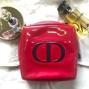 CHRISTIAN DIOR MAKEUP BAG COSMETIC BAG CHERRY RED